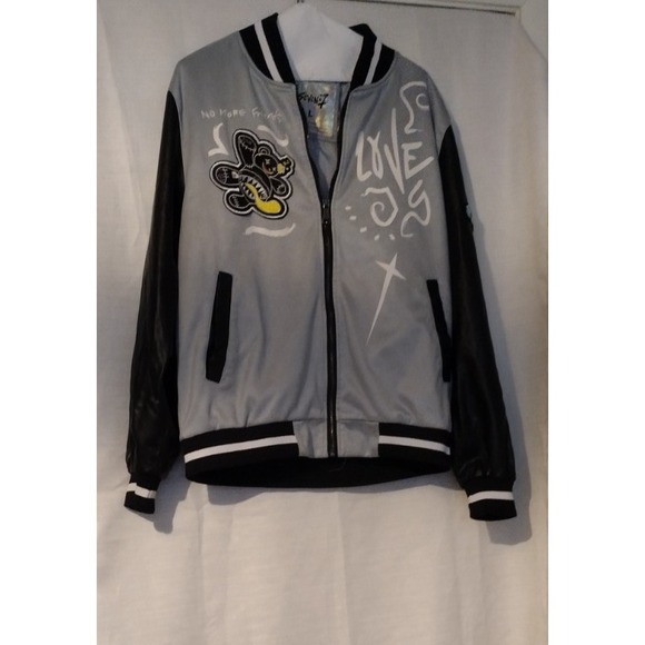 Seven7 Varsity Jacket Bomber Style Large Graphic Words & Images - Picture 3 of 5